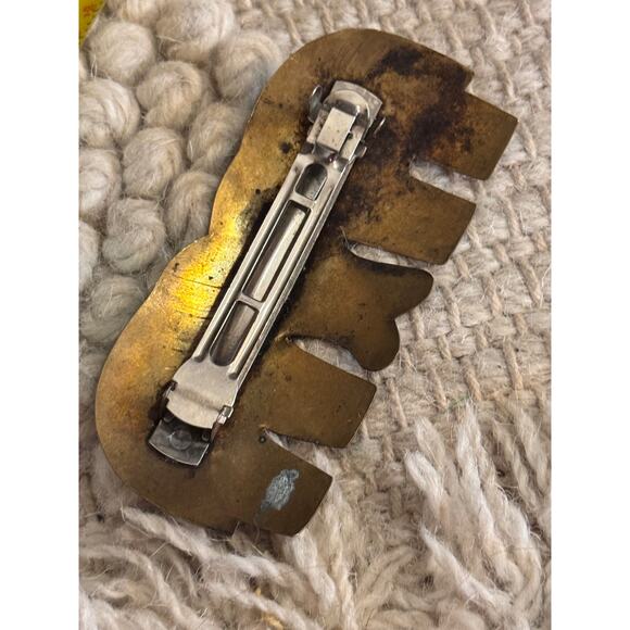 Vintage Large 1970s Brass French Elephant Pair Metal Hair Clip 4" Barrette - Picture 3 of 4